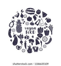 Healthy Food Vector Collection. Vector Illustration Isolated on White Background
