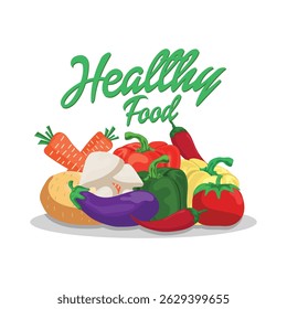Diseño sano del Vector de la comida, aislado en el fondo blanco