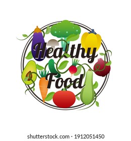 Vector de alimentos saludable. Verduras planas.
