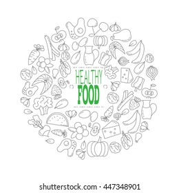 Healthy food. Vector illustration.