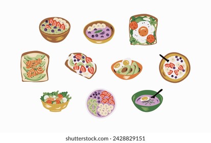 Healthy Food Vector Illustration in Flat Style