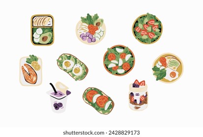 Healthy Food Vector Illustration in Flat Style