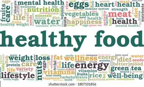 Healthy Food Vector Illustration Word Cloud Stock Vector (Royalty Free ...