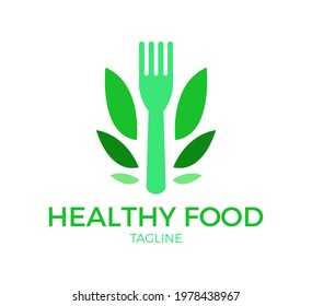 healthy food vector logo template design