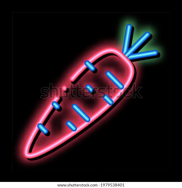 Healthy Food Vegetable\
Carrot neon light sign vector. Glowing bright icon transparent\
symbol illustration