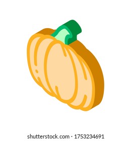Gesunde Lebensmittel Gemüse Kürbis Vektorgrafik isometrisches Zeichen. farbige einzelne Symbolillustration