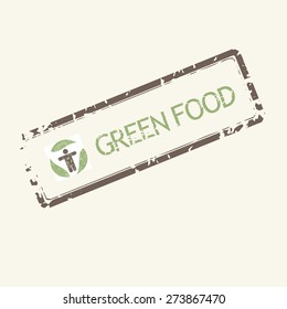 Healthy food vintage vector stamp