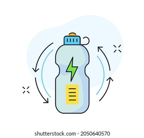 Healthy food, weight loss diet, energy drink, health sports fitness, vitamins supplements illustration. Healthy food, health, diet, fitness medicine.Flat illustration Icons infographics. Landing page