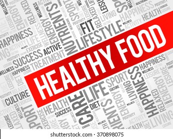Healthy Food word cloud background, health concept