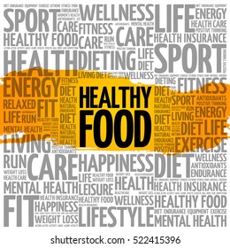 Healthy Food word cloud background, health concept