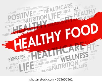 Healthy Food word cloud, health concept