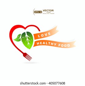 Healthy food.Love healthy food concept