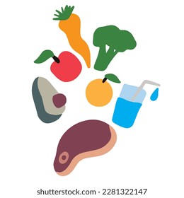 Healthy foods and fruits ,good for graphic design resource