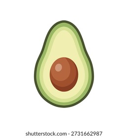 Healthy Fresh Avocado Half with Pit Illustration Vector Graphic