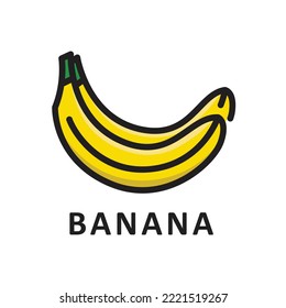 healthy fresh bananas. icon vector illustration
