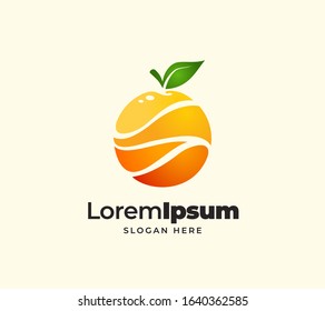 healthy fresh orange logo template