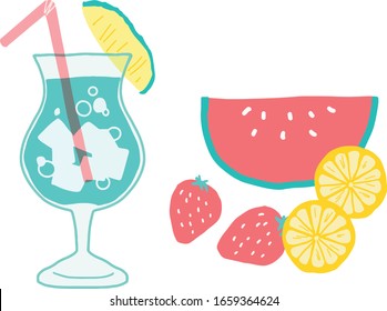 healthy fresh tropical fruit juice