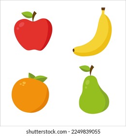 Healthy Fruit Flat Vector Illustration