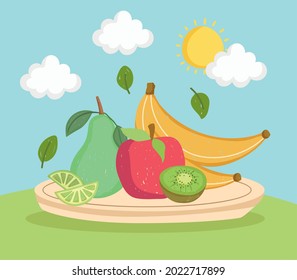 healthy fruit food in a dish