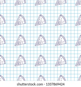 Healthy fruit hand drawn seamless vector texture. Sketch of background with different fruits. 