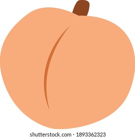 Healthy fruit peach. Vector illustration.