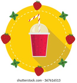 healthy fruit smoothie in flat style