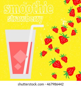  healthy fruit smoothies in Doodle style. Fresh juice for health