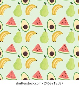 Healthy Fruits Seamless Vector Pattern Design