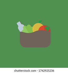 healthy fruits and vegetables food basket, be healthy and stay safe concept, logo design for grocery stores and delivery companes 