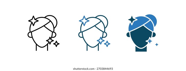 Vector de línea de icono de resplandor saludable