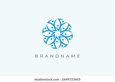 Healthy and good people community logo design vector template.