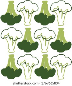 
healthy green broccoli patern flat