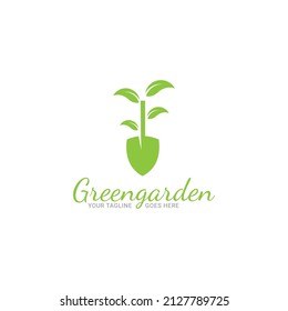 Healthy green garden Food Logo Design Template