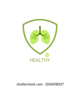 healthy green lungs logo. vector illustration for logo, icon or mascot