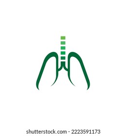 healthy green lungs vector icon symbol