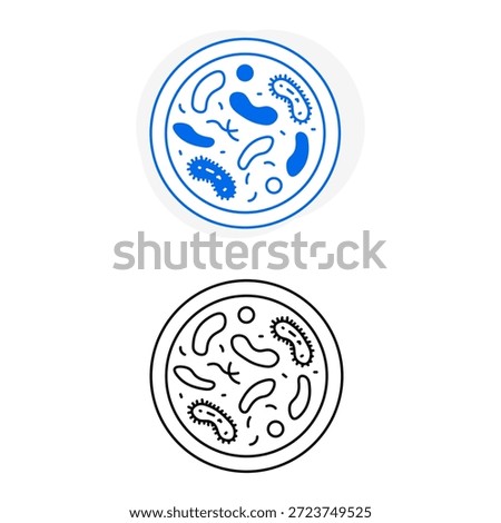 Healthy gut microbiome bacteria balance medical icon with editable stroke.