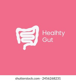 Healthy gut simple logo modern flat icon vector illustration.