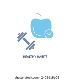 Healthy Habits concept line icon. Simple element illustration.Healthy Habits concept outline symbol design.