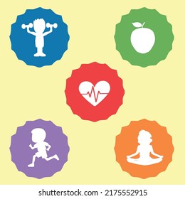 Healthy Habits Lifestyle Illustration Symbols