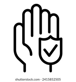 Healthy hand icon outline vector. Coverage care money. Medicine sleep