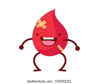 Healthy Happy And Cute Human Anatomy Illustration Cartoon - Strong Reliable Red Blood