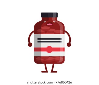 Healthy Happy And Cute Medicine Bottle Illustration Cartoon