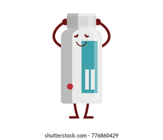 Healthy Happy And Cute Medicine Bottle Illustration Cartoon