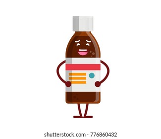 Healthy Happy And Cute Medicine Bottle Illustration Cartoon