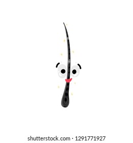 Healthy and happy hair. Keratin treatment. Beauty and care. Trichology. Hand drawn cute cartoon design. Lettering. Advertising, banner, poster, brochure. Vector, eps10