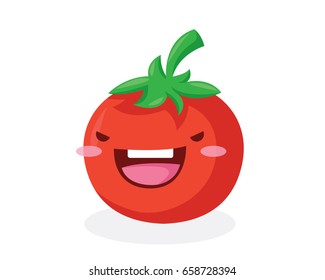 Healthy Happy Organic Vegetable Character Illustration - Tomato