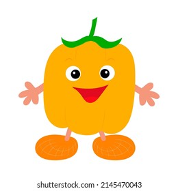 Healthy Happy Pepper. Vegetable Character Illustration