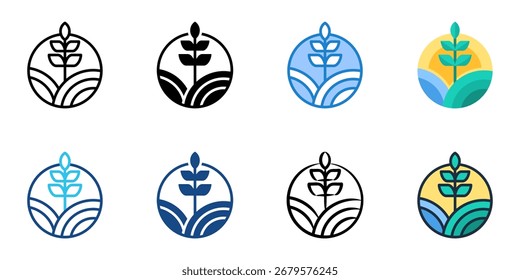 Healthy Harvest icon set multiple style collection 
