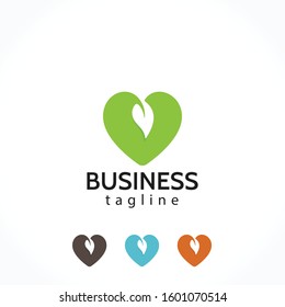 healthy heart care leaf logo