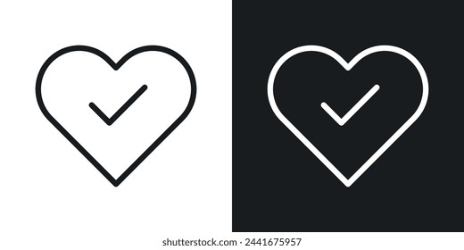 Healthy Heart Choice Icons. Symbols of Good Health and Correct Lifestyle Decisions.